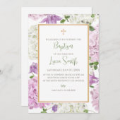 Uitnodigingen voor de doopceremonie voor meisjes (Voorkant / Achterkant)