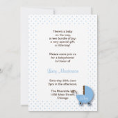 Uitnodigingen voor de douche Trendy Blue & Brown B (Achterkant)