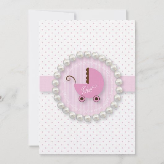 Uitnodigingen voor de douche Trendy Pink & Brown G (Voorkant)