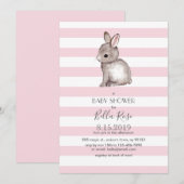 Uitnodigingen voor de douche van de roze grijze bu (Voorkant / Achterkant)