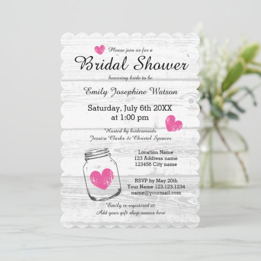 Uitnodigingen voor de douche van de steenhouwer (Staand voorkant)