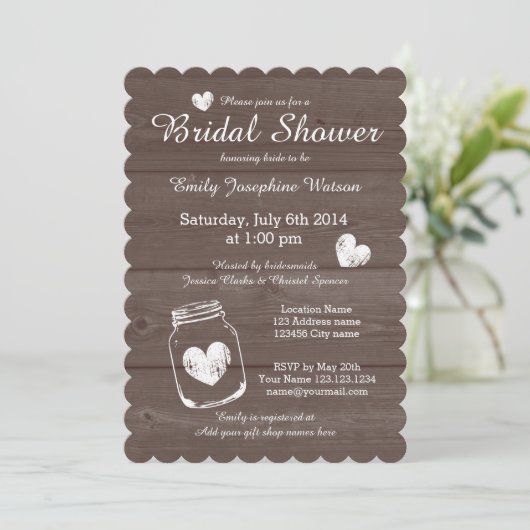 Uitnodigingen voor de douche van de steenhouwer (Staand voorkant)