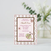 Uitnodigingen voor de douche van Lullabye Ladybug  (Staand voorkant)