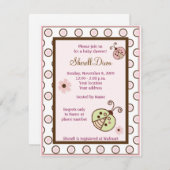 Uitnodigingen voor de douche van Lullabye Ladybug  (Voorkant / Achterkant)