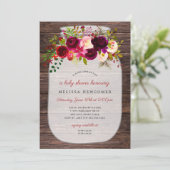 Uitnodigingen voor de douche van Rustic Mason jar  (Staand voorkant)