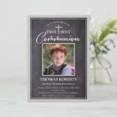 Uitnodigingen voor de eerste communie | Krijtbord  (Staand voorkant)