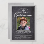 Uitnodigingen voor de eerste communie | Krijtbord  (Voorkant / Achterkant)