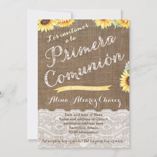 Uitnodigingen voor de Eerste Communie van een Spaa (Voorkant)