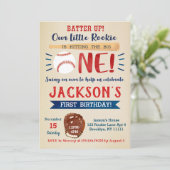 Uitnodigingen voor de eerste verjaardag van honkba (Staand voorkant)