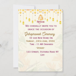 Uitnodigingen voor de Grihapravesh-ceremonie
