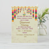 Uitnodigingen voor de Grihapravesh-ceremonie (Staand voorkant)