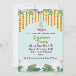 Uitnodigingen voor de Grihapravesh-ceremonie