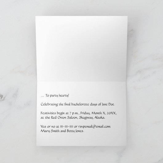 uitnodigingen voor de groep van dames Humor (Binnen)