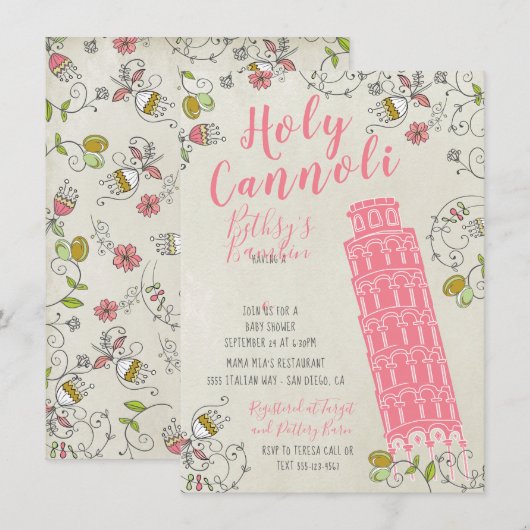 Uitnodigingen voor de Italiaanse toren van Pisa Ba (Voorkant / Achterkant)