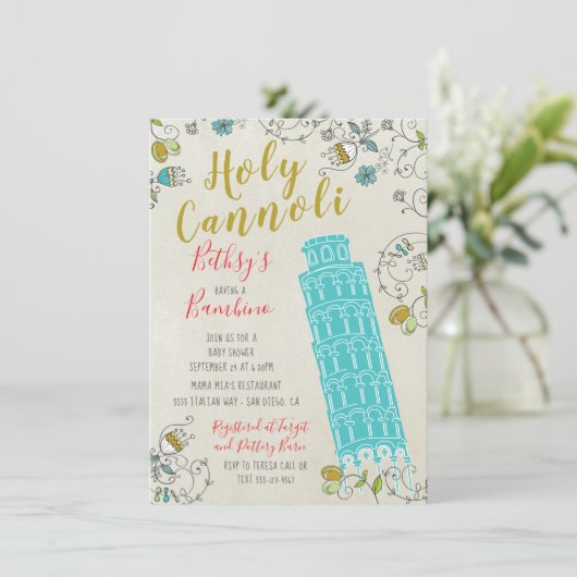 Uitnodigingen voor de Italiaanse toren van Pisa Ba (Staand voorkant)