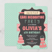 Uitnodigingen voor de kerstfeestdag van de caketje (Voorkant / Achterkant)