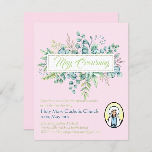 Uitnodigingen voor de Krooning van Meimariakatholi (Voorkant / Achterkant)
