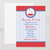 Uitnodigingen voor de Nautische babydouche (Voorkant / Achterkant)