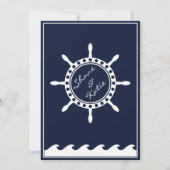 Uitnodigingen voor de Nautische marineblauwe en wi (Achterkant)