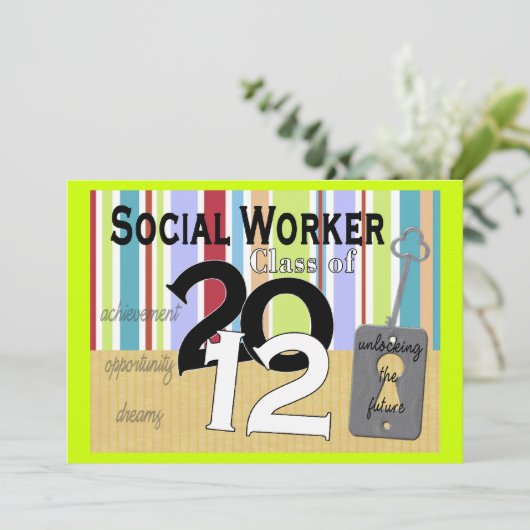 Uitnodigingen voor de opleiding van maatschappelij (Staand voorkant)