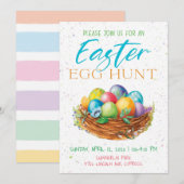Uitnodigingen voor de paaseierjacht (Voorkant / Achterkant)