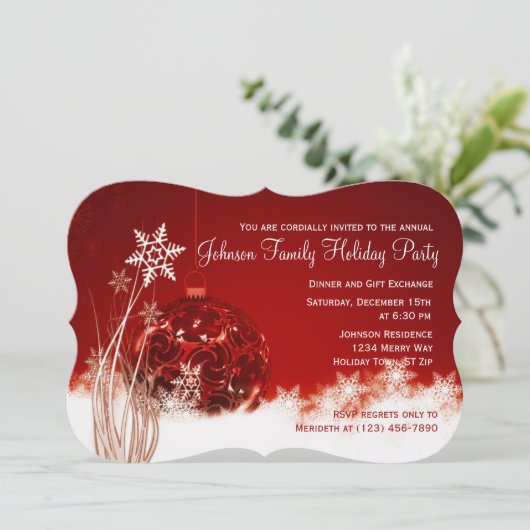 Uitnodigingen voor de Rode Kerstfeestdag (Staand voorkant)