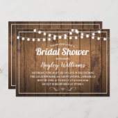 Uitnodigingen voor de Rustic Country Wood Bridal S (Voorkant / Achterkant)