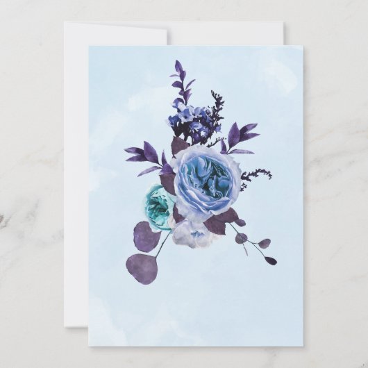 uitnodigingen voor de sky blue en paarse bruiloft (Achterkant)