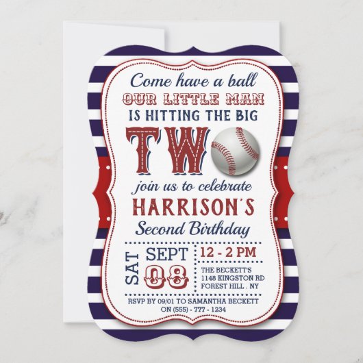 Uitnodigingen voor de tweede Baseball (Voorkant)