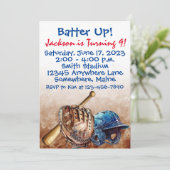 Uitnodigingen voor de verjaardag van honkbalslagma (Staand voorkant)
