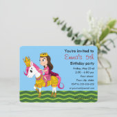 Uitnodigingen voor de verjaardag van prinses en po (Staand voorkant)