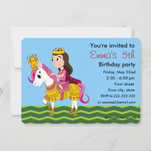 Uitnodigingen voor de verjaardag van prinses en po