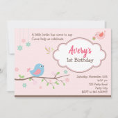 Uitnodigingen voor de verjaardag van vogels (geper (Voorkant)