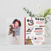 Uitnodigingen voor de verjaardagsdag van de Pirate (Staand voorkant)