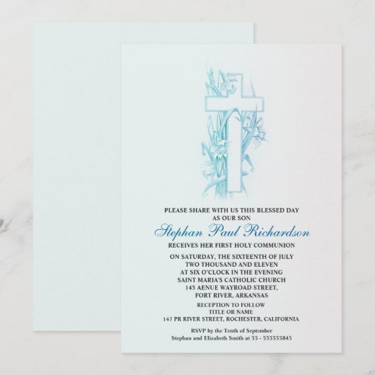 Uitnodigingen voor de viering van de Blauwe Jongen (Voorkant / Achterkant)