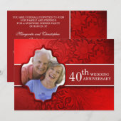 uitnodigingen voor de viering van de rode foto ' s (Voorkant / Achterkant)