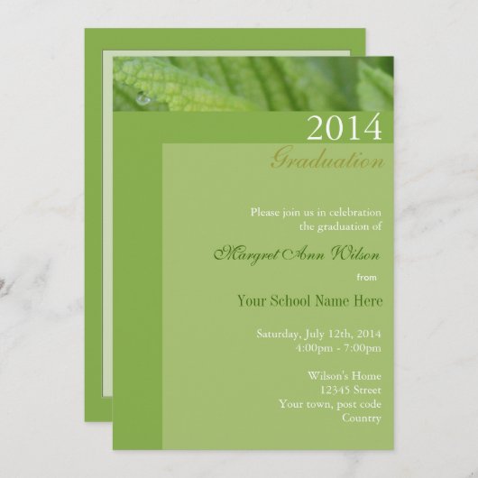 Uitnodigingen voor de viering van het groene afstu (Voorkant / Achterkant)