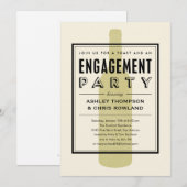 Uitnodigingen voor de Wine Bottle Engagement Party (Voorkant / Achterkant)