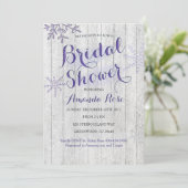 Uitnodigingen voor de winterlavender paarse bruidd (Staand voorkant)