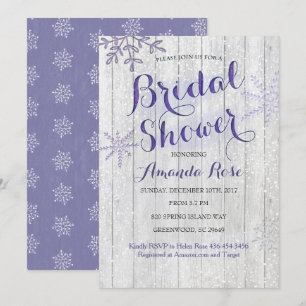 Uitnodigingen voor de winterlavender paarse bruidd