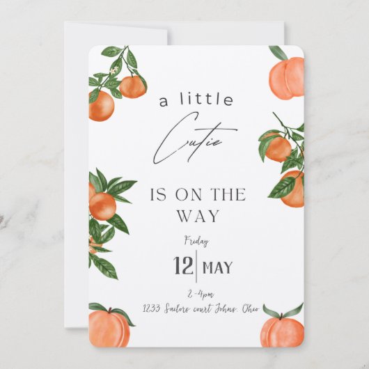 Uitnodigingen voor de zomerbabyshower (Voorkant)