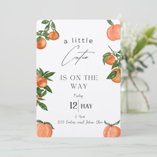 Uitnodigingen voor de zomerbabyshower (Staand voorkant)