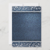 Uitnodigingen voor Denim Diamond Baby Shower (Achterkant)