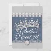 Uitnodigingen voor Denim & Diamonds Party (Achterkant)