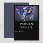 Uitnodigingen voor Diamond Jewels Party (Voorkant / Achterkant)