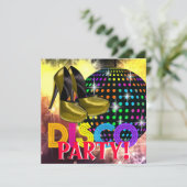 Uitnodigingen voor Discofeest met Hoge Hakken Scho (Staand voorkant)