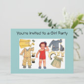 Uitnodigingen voor Doll Paper baby (Staand voorkant)