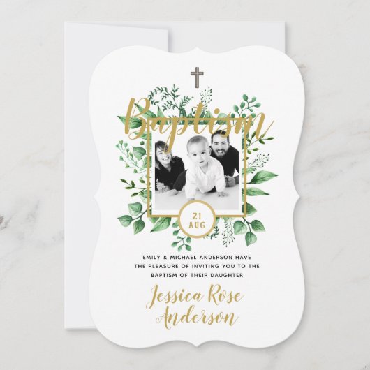 Uitnodigingen voor Doopfeest met Foto Jongen of Me (Voorkant)