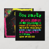 Uitnodigingen voor een 80-themafeest (Voorkant / Achterkant)