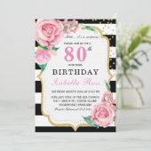 Uitnodigingen voor een 80ste verjaardagsfeest (Staand voorkant)
